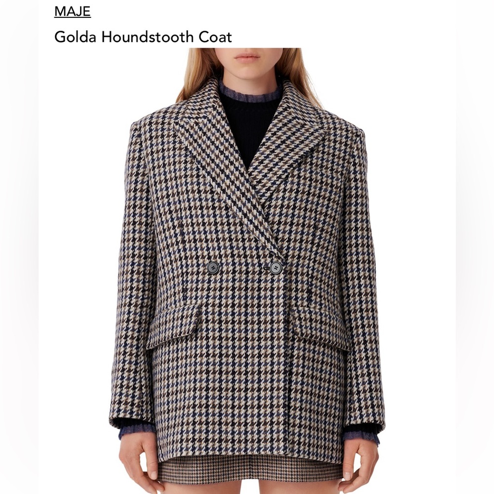Maje Golda houndstooth coat
